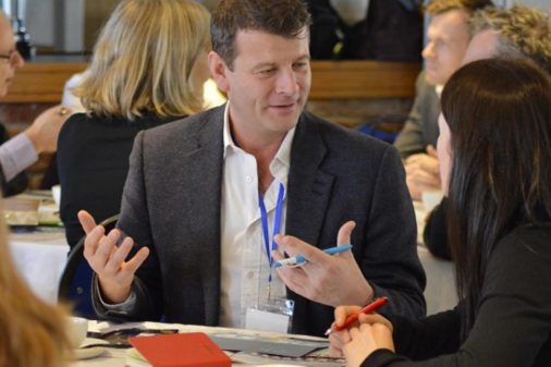 Members of Wessex Chamber of Commerce discussing business topics